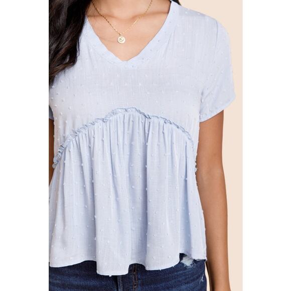 Alia Clip Dot Babydoll Tee - Picture 2 of 8